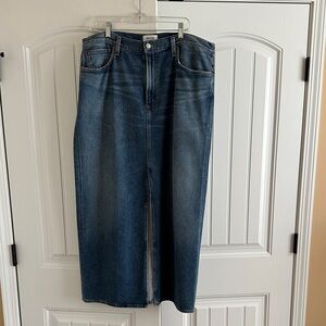 Agolde Dark Blue Denim Skirt